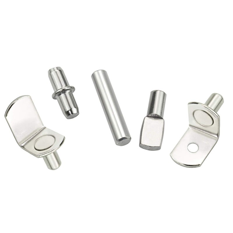 Sutemribor 85PCS Nickel Plated Shelf Bracket Pegs Cabinet Furniture Shelf Pins Support, 5 Styles - Image 3